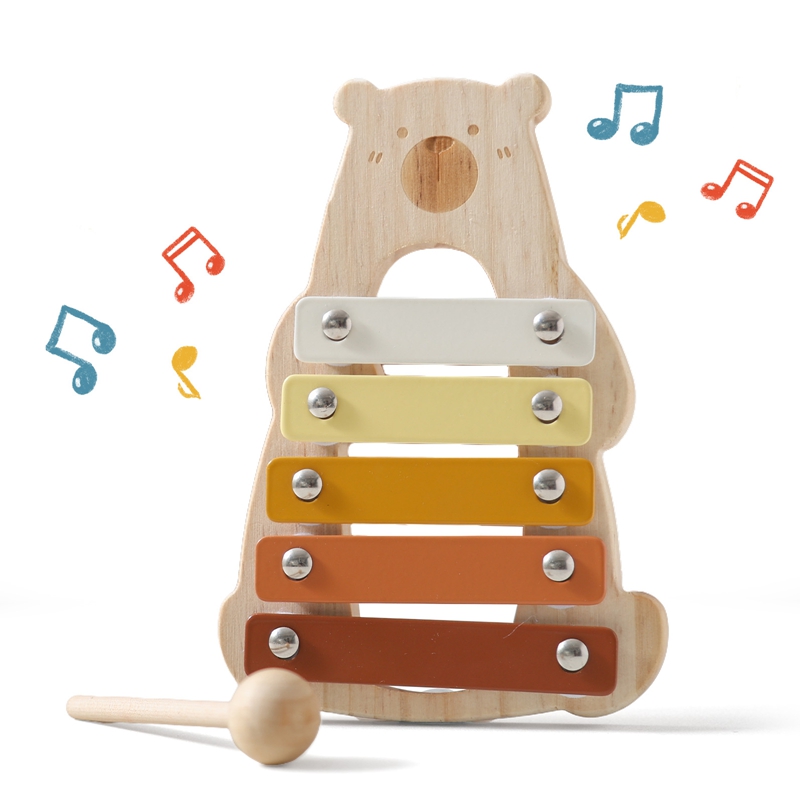 Musical Instrument Glockenspiel - Cartoon Bear 5 tasti dimensioni compatte