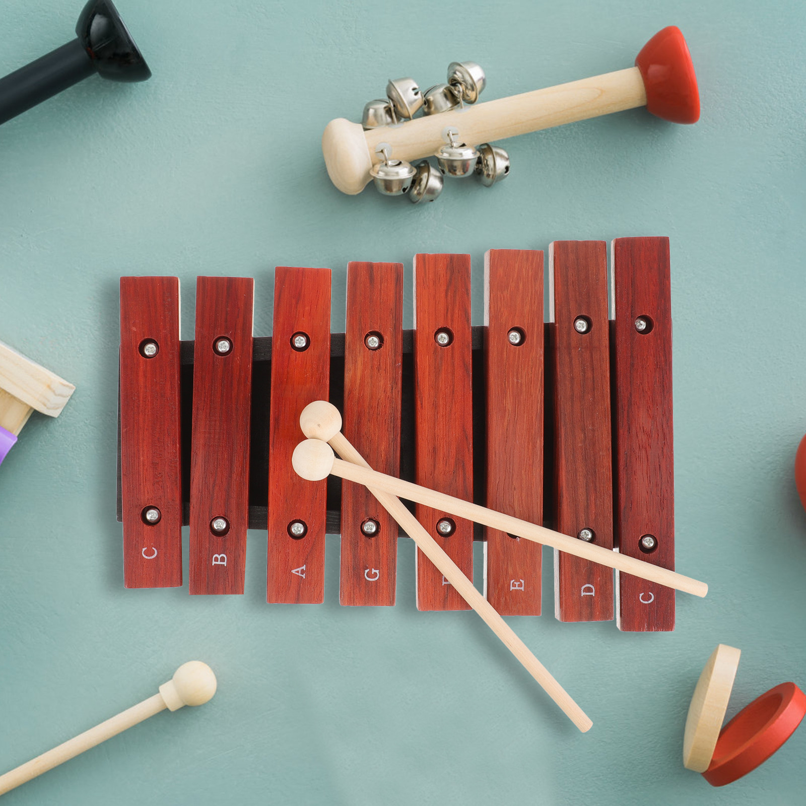 Musical Instrument Glockenspiel - Xilofono in Legno a 8 Note,