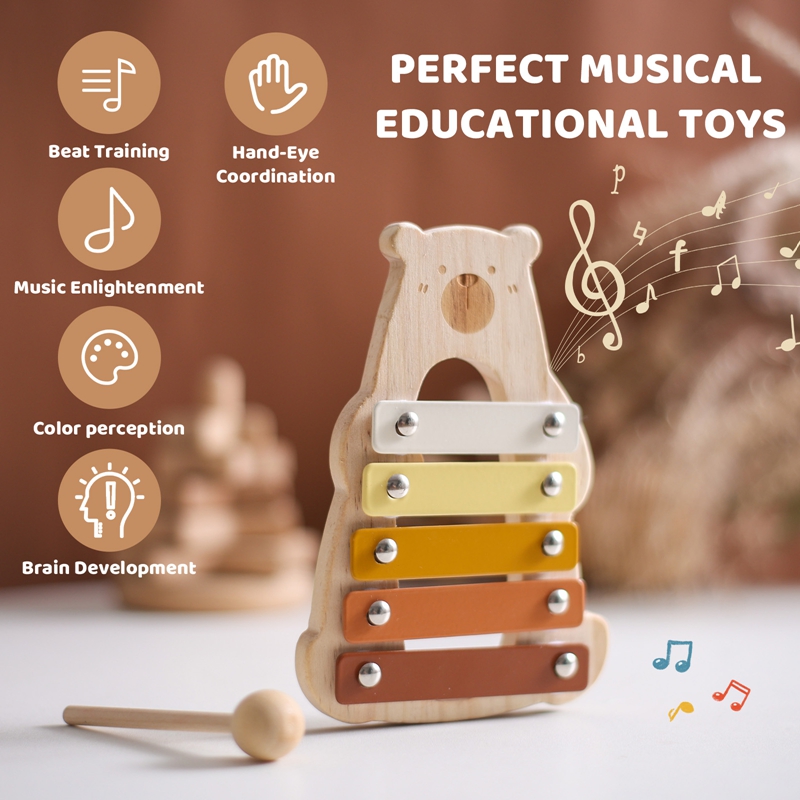 Cartoon Bear 5 tasti dimension - Musical Instrument Glockenspiel recensione e prezzo