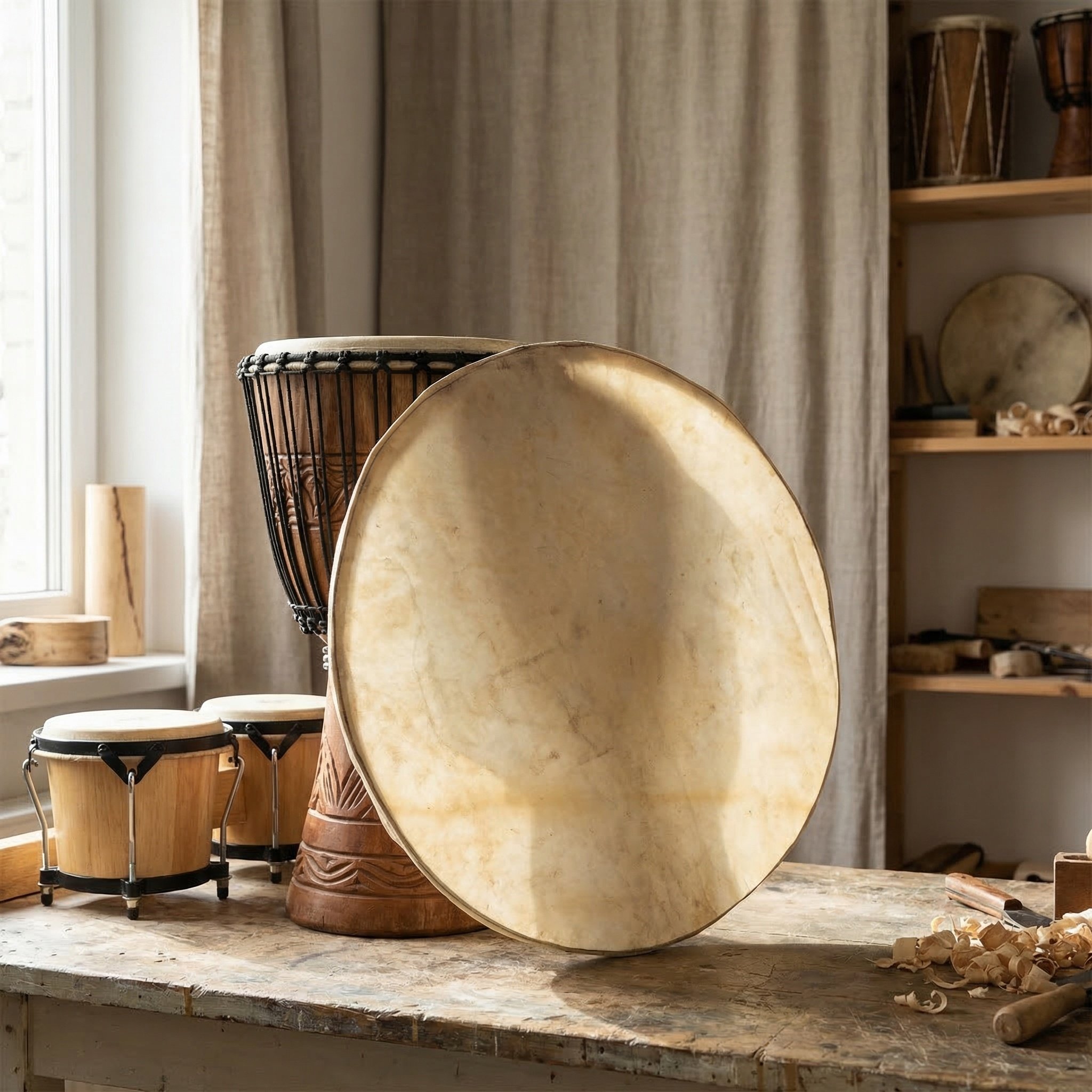 Pelle di capra piatta e rotond - Frame Drum Goat Skin recensione e prezzo
